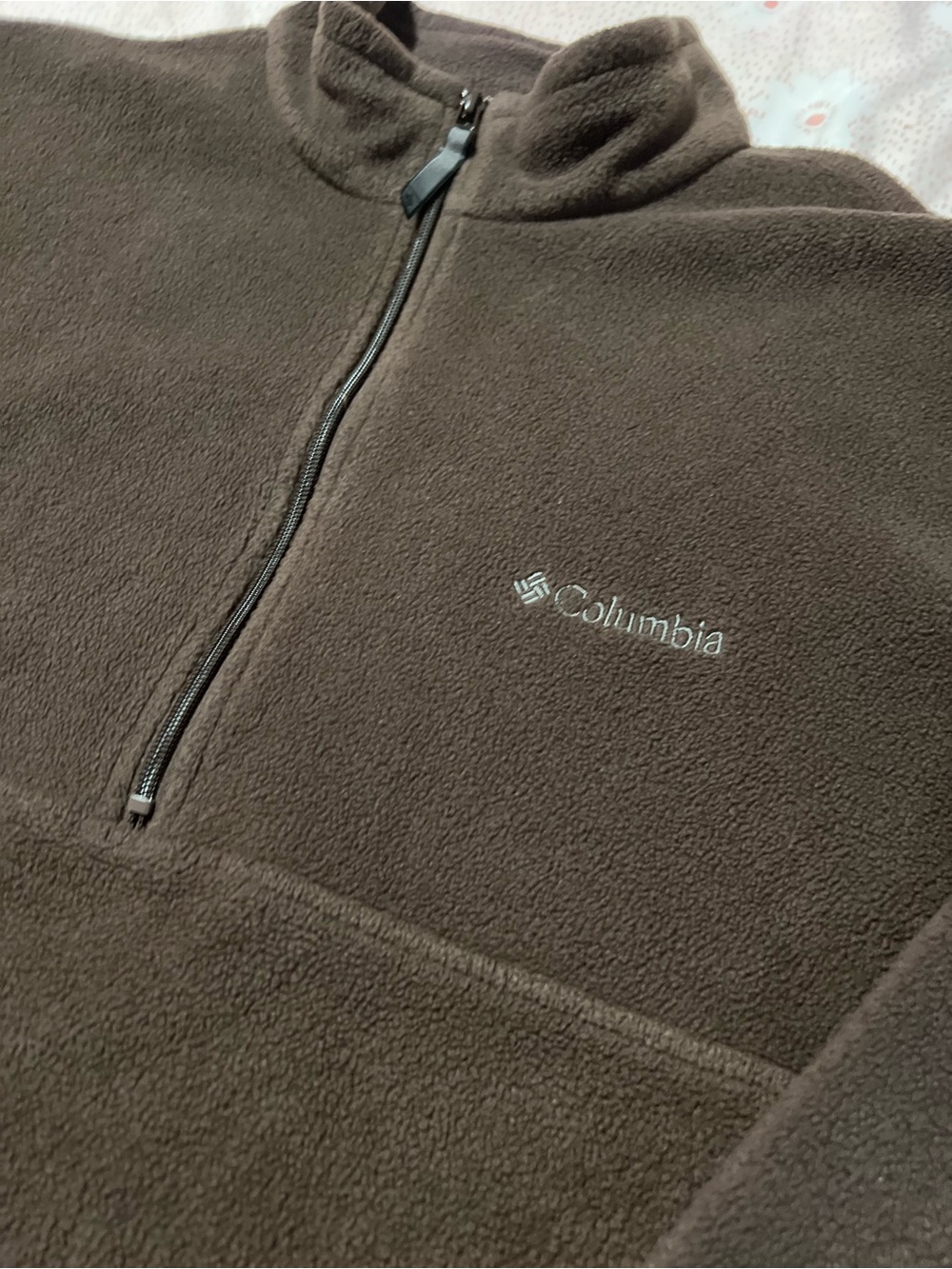 Columbia Men's Dark Brown 1/4 Zip-Up Fleece Pullover XXL